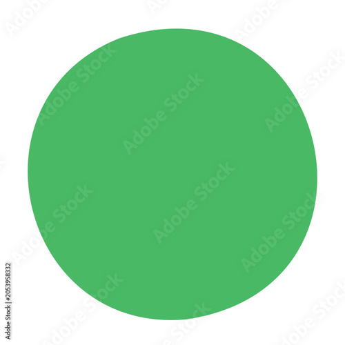 Bright green circle set against a clean white background with simplistic and modern style