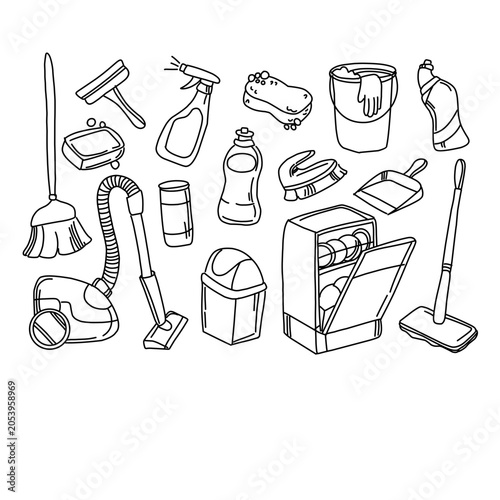 handrawn hygiene equipment illustration