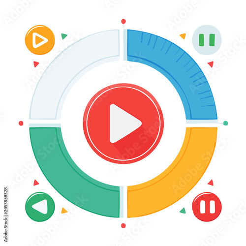 Media Player Icon in Flat Design