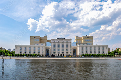 Schilderij op canvas The building of the National Defense Control Center of the Russian Federation on Frunzinskaya Embankment