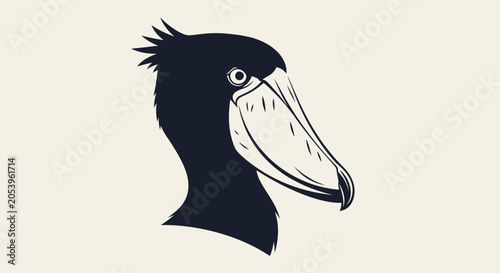 Принти на полотні Spoon billed bird head profile view.
