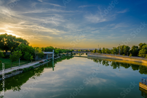 Atardecer en el Parque Juan Carlos I de Madrid