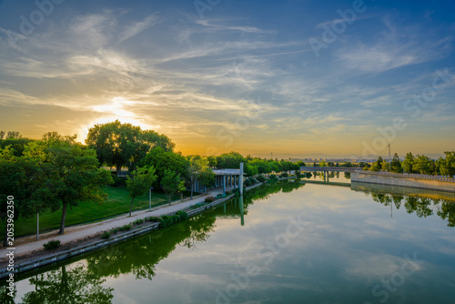 Atardecer en el Parque Juan Carlos I de Madrid