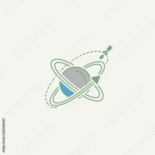 Satellite Orbiting Around the Planet Earth.