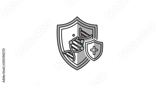 Shield with sword and cross symbol.
