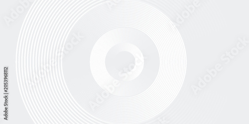 Quadro su tela Abstract white glowing geometric lines on gray background