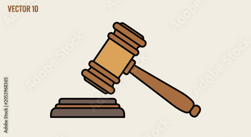 Cuadro en lienzo Brown wooden judge gavel on block.