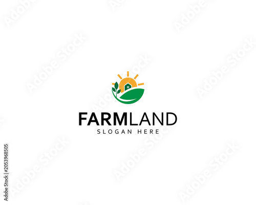 A dual meaning logo that combines the elements of the sun and landscape, symbolizing nature, balance, harmony, growth and a bright and sustainable environment.