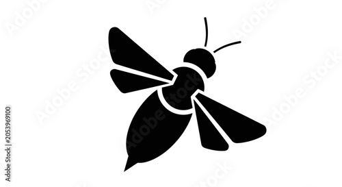 Konstfotografi Black silhouette of a flying bee.