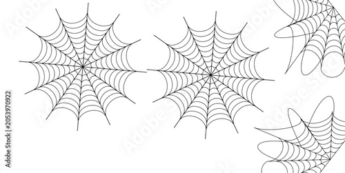 Set of spider web designs for halloween decorations