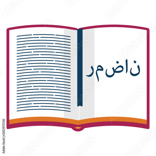 Fotografie Koran prayer book text bookmark flat