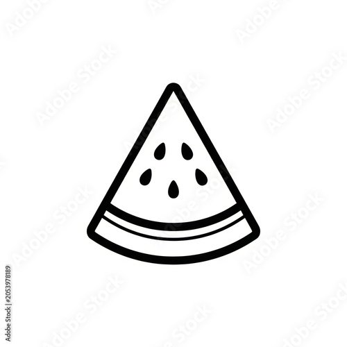Watermelon Slice Icon Illustration.