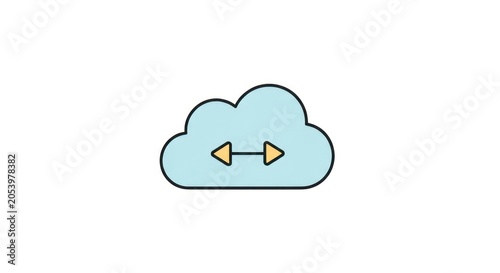 Cloud data transfer icon symbol.