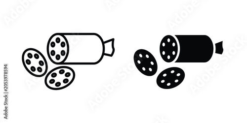 Vászonkép Sausage salami icon