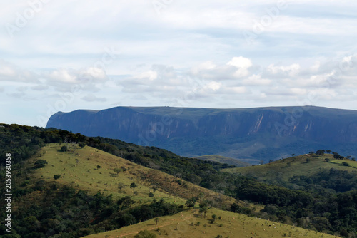 Partial View of Serra da Canastra Mountain Range with Majestic Plateau Formation