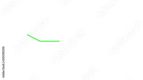 Callout Line with Dot (Pointer Element) self drawing animation. Set. Green line and dot on white background.