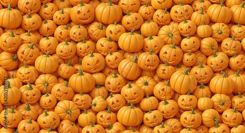 Abundant Halloween Pumpkins - A Festive Autumn Display.