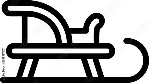 Fotografie Classic Sleigh Silhouette - Winter Transport Icon