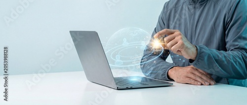 Man hiring with laptop