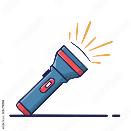 Cartoon Flashlight Vector Illustration