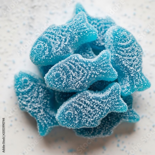 Blue Raspberry Swedish Fish Candy - A Sweet and Sugary Treat.