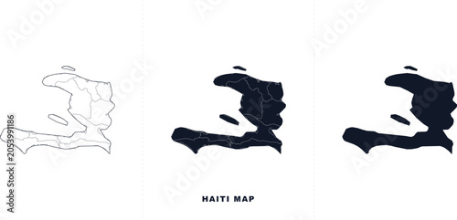 Fotografija Set of haiti map with different styles