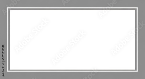 Blank White Rectangle with Gray Border - A Simple Template for Design.