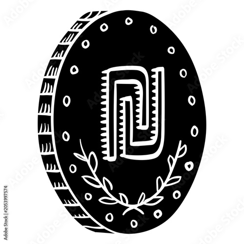 Quadro su tela Shekel coin currency icon