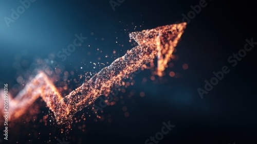 Fiery Arrow of Light Symbolizing Business Growth
