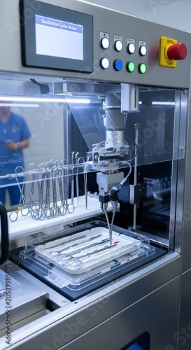 Automated Dental Instrument Sterilization - High-Tech Healthcare Equipment.