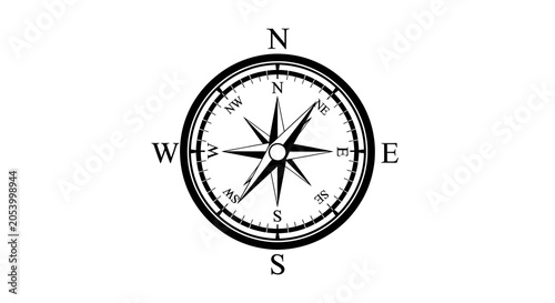 Compass Rose - Navigational Tool for Direction and Orientation.