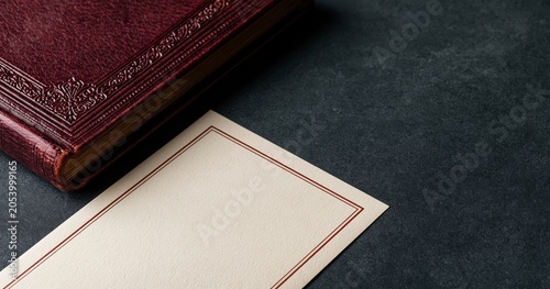 Vintage book with blank decorative paper