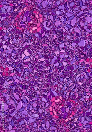 Abstract Purple Floral Mosaic - A Textured Visual Symphony.