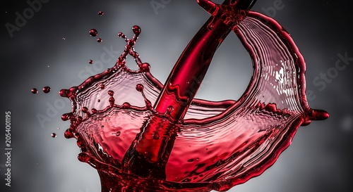 Dynamic Red Wine Splash - Capturing the Essence of Liquid Movement.