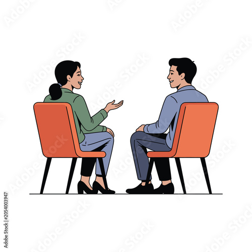 Business people having a professional conversation during a meeting in chairs
