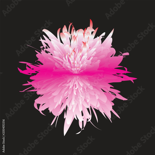 Pink floral explosion, abstract flower design, vibrant pink petals, graphic element