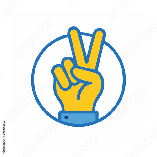 Yellow hand with thumbs up icon flat design
