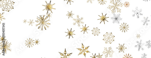 Foto Beautiful winter snowflake pattern with gold and silver sparkling details