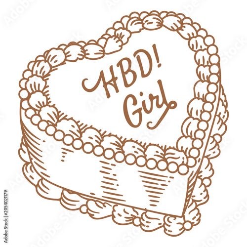 Φωτογραφία Vintage cake with the dedication HBD girl