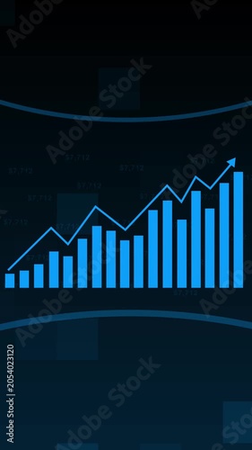 Fluctuating bar chart tracks volatile marketplace economic trading values. Technical bar chart visualizes corporate asset revenue risk assessments. Financial forecasting with digital bar chart.