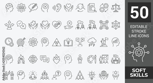 Tableau sur toile Soft Skills icon set