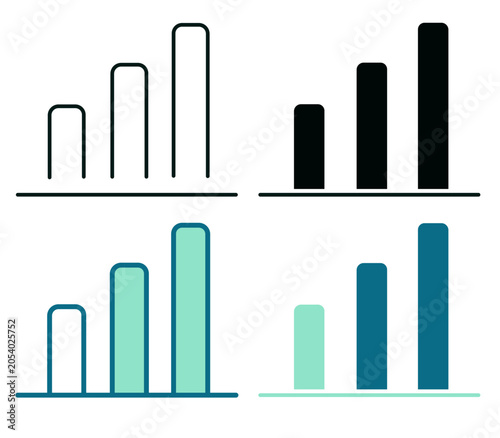 Growing graph chart icon. Decent Work and Economic Growth logo. SDG's, business, technology or marketing concept. Line sign for Dark or Light UI, Web or Mobile Apps.