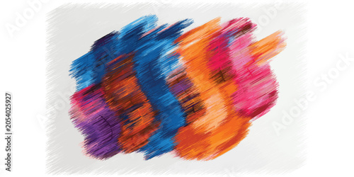 Vibrant Abstract Paint Strokes on White Background.