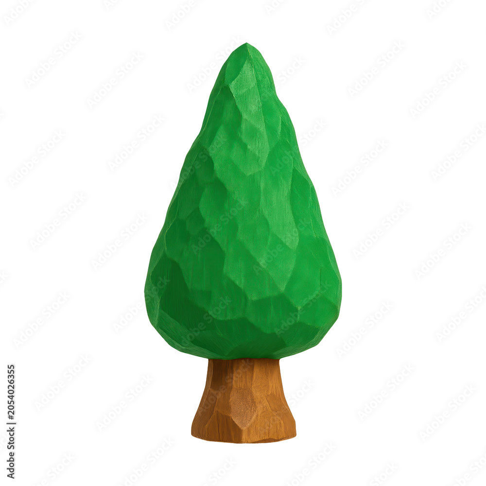 Obraz premium PNG Stylized green tree illustration.