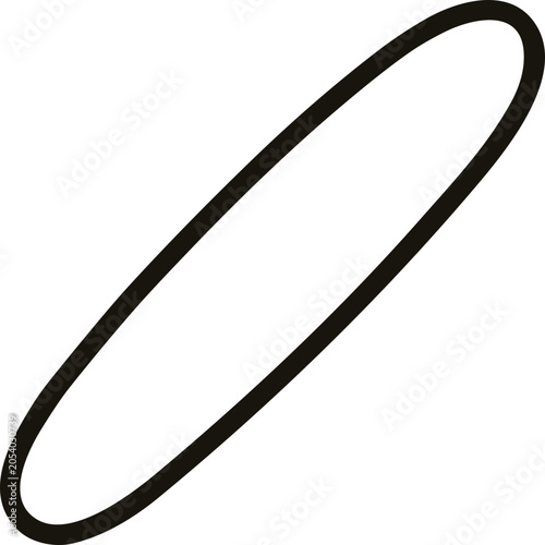 Simple Black Oval Shape on White Background