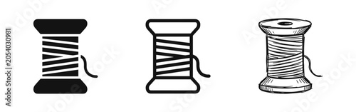 Foto Spool of Thread Icons for Sewing Tailoring and Crafting
