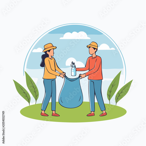 Volunteers Cleaning Up Park