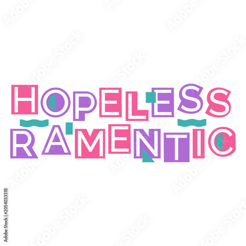 Schilderij op canvas The word hopeless ramentic
