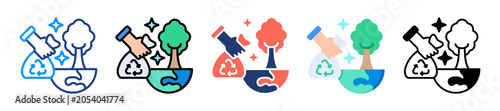 Cuadro en lienzo Clean Environment Icon Sheet Multiple Style Collection