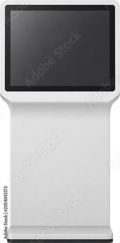 Modern Digital Information Kiosk Screen isolated on transparent background